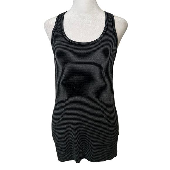 Lululemon gray and black striped Swiftly Tech tank top size 6 - Picture 1 of 11